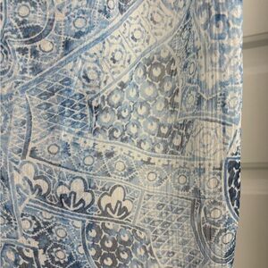 Lauren Ralph Lauren 100% Silk Blue Paisley Scarf